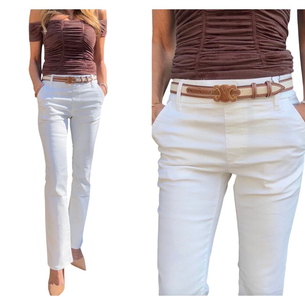 Flog Women’s Nansi White Pull On Pants with pockets Size 26